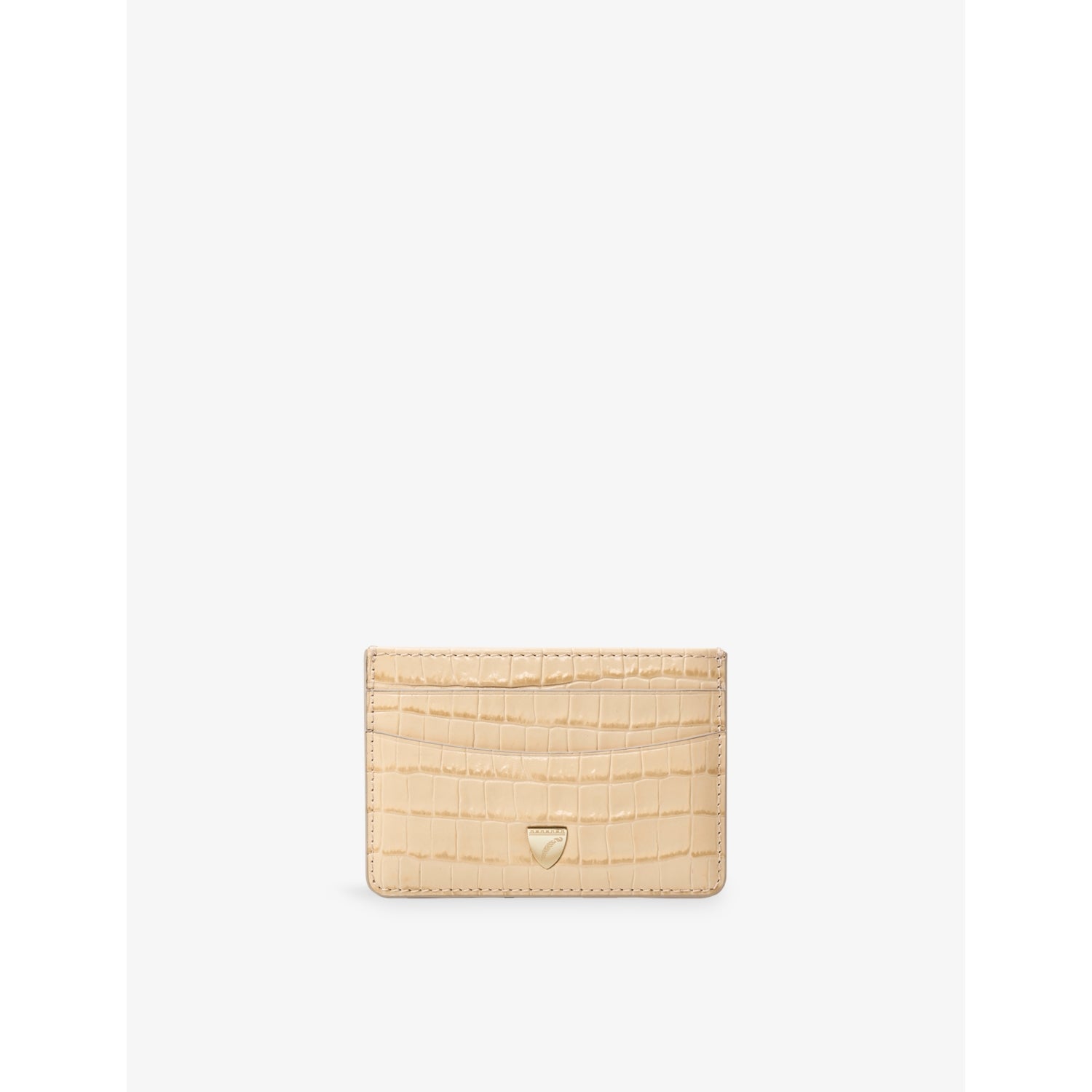 Branded Leather Card Holder - BUTTERMILK