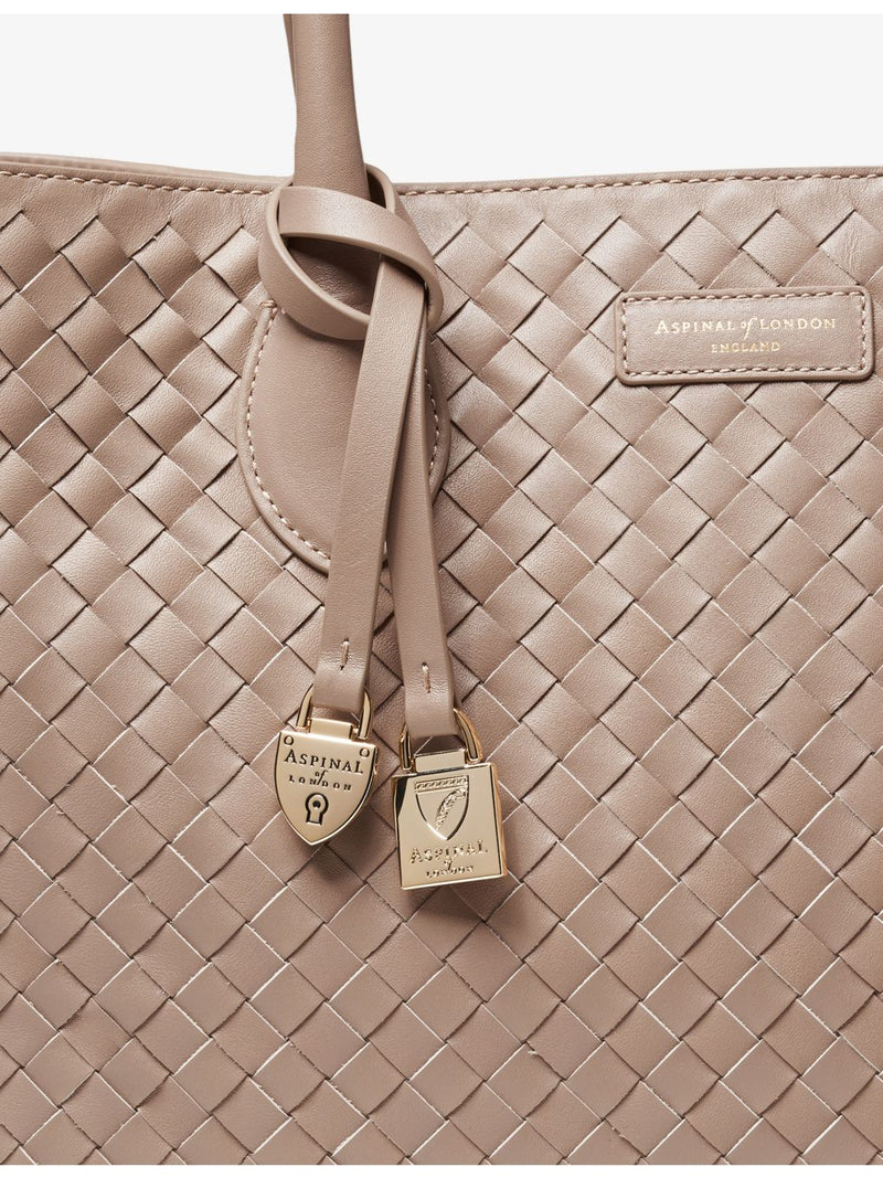 Aspinal of London woven leather tote bag (British brand)