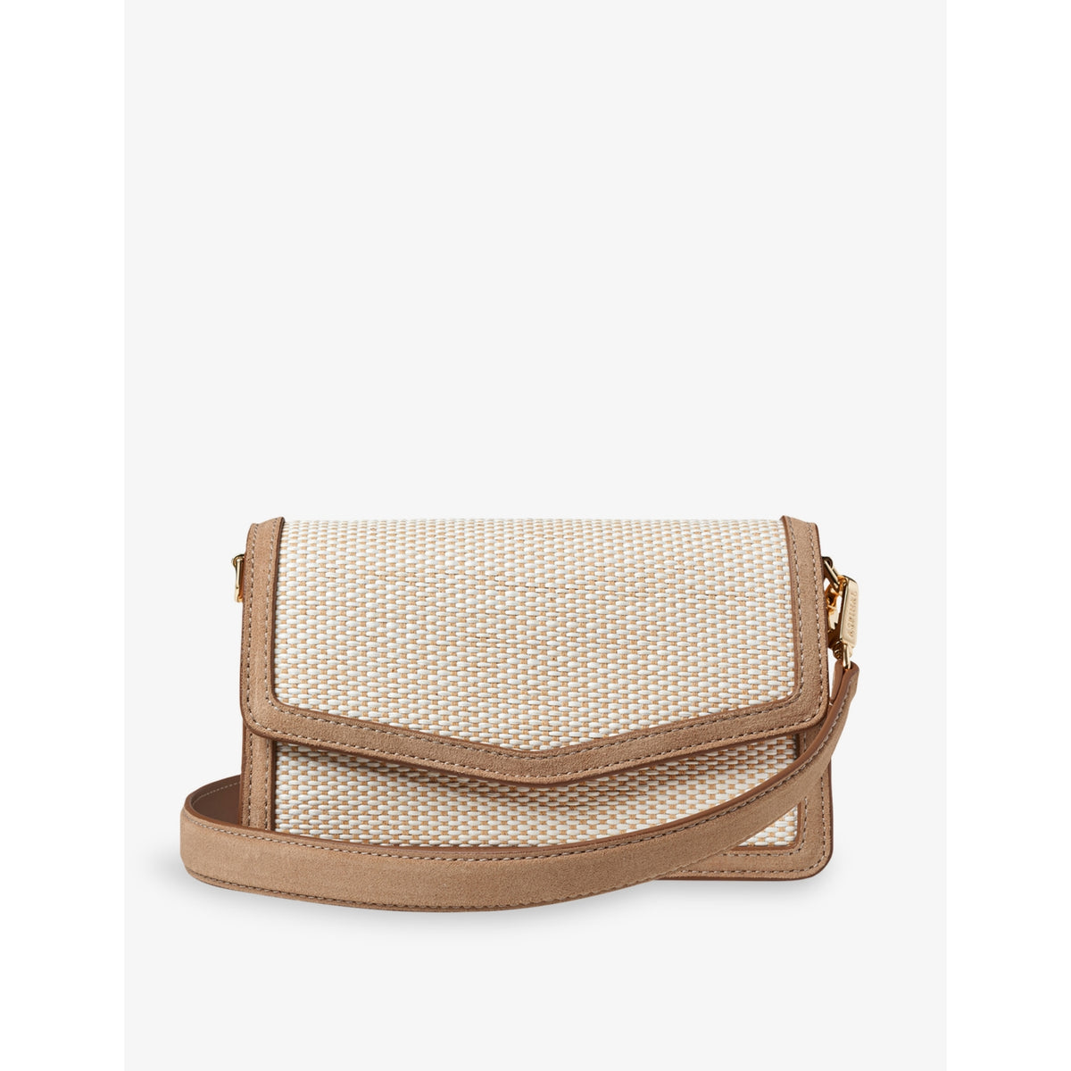 Eliza Embossed Patent Leather Clutch Bag - CHALK WHITE