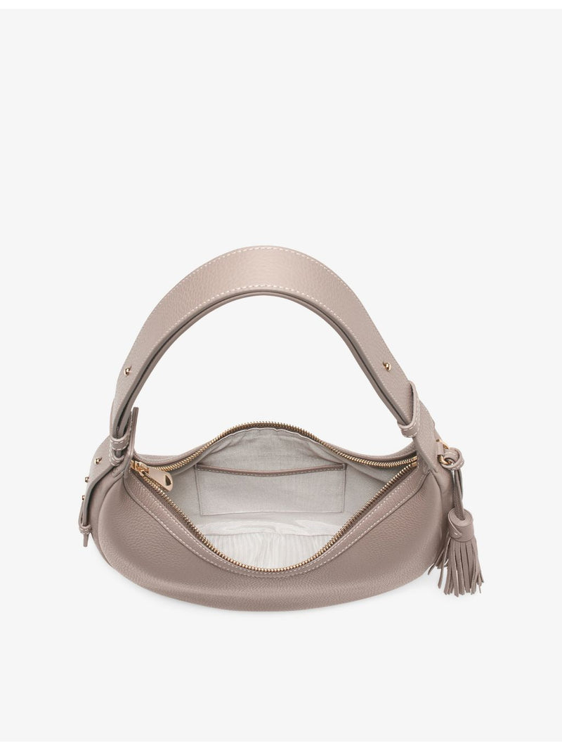 Aspinal of London Soho Crescent leather shoulder bag, imported from the UK