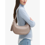 Aspinal of London Soho Crescent leather shoulder bag, imported from the UK