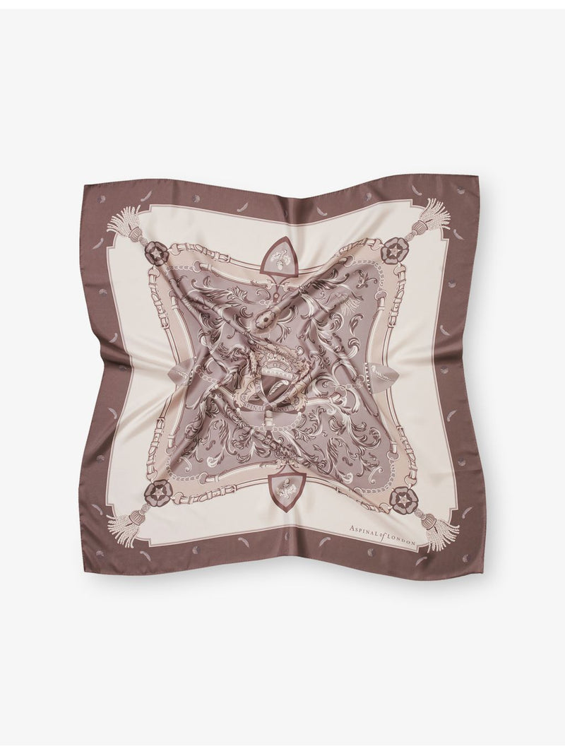 Aspinal of London square silk scarf 31.5 inches, UK version
