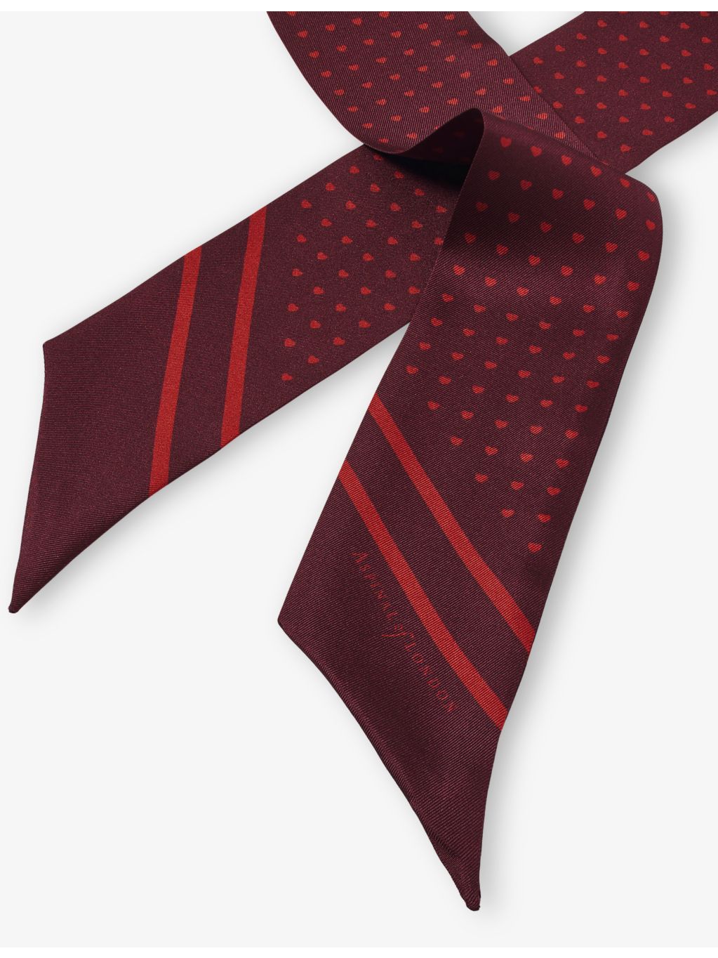 Aspinal of London polka-dot skinny silk scarf 87cm, UK version