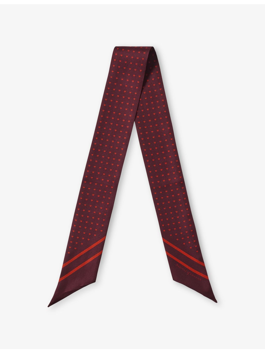 Aspinal of London polka-dot skinny silk scarf 87cm, UK version