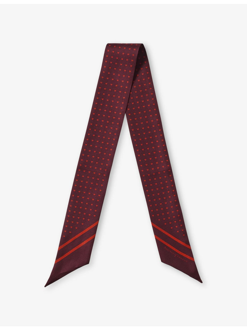 Aspinal of London polka-dot skinny silk scarf 87cm, UK version
