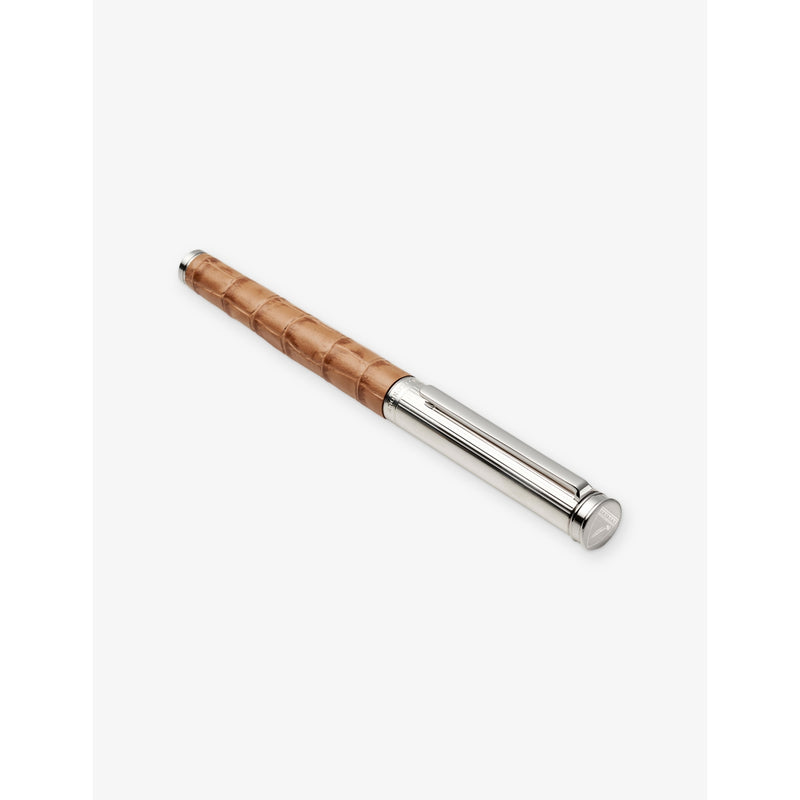 Aspinal of London leather and brass rollerball pen - British product