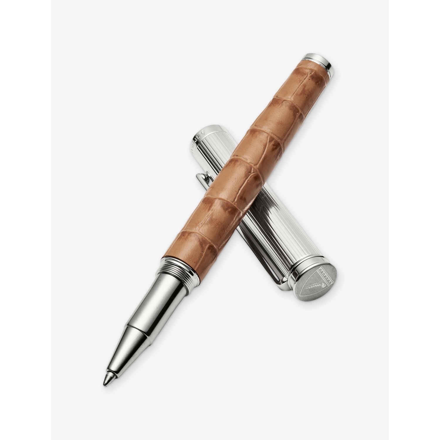 London Leather and Brass Ballpoint Pen - CARAMEL
