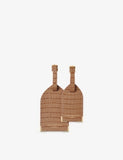 Aspinal of London croc-embossed leather luggage tags - British product