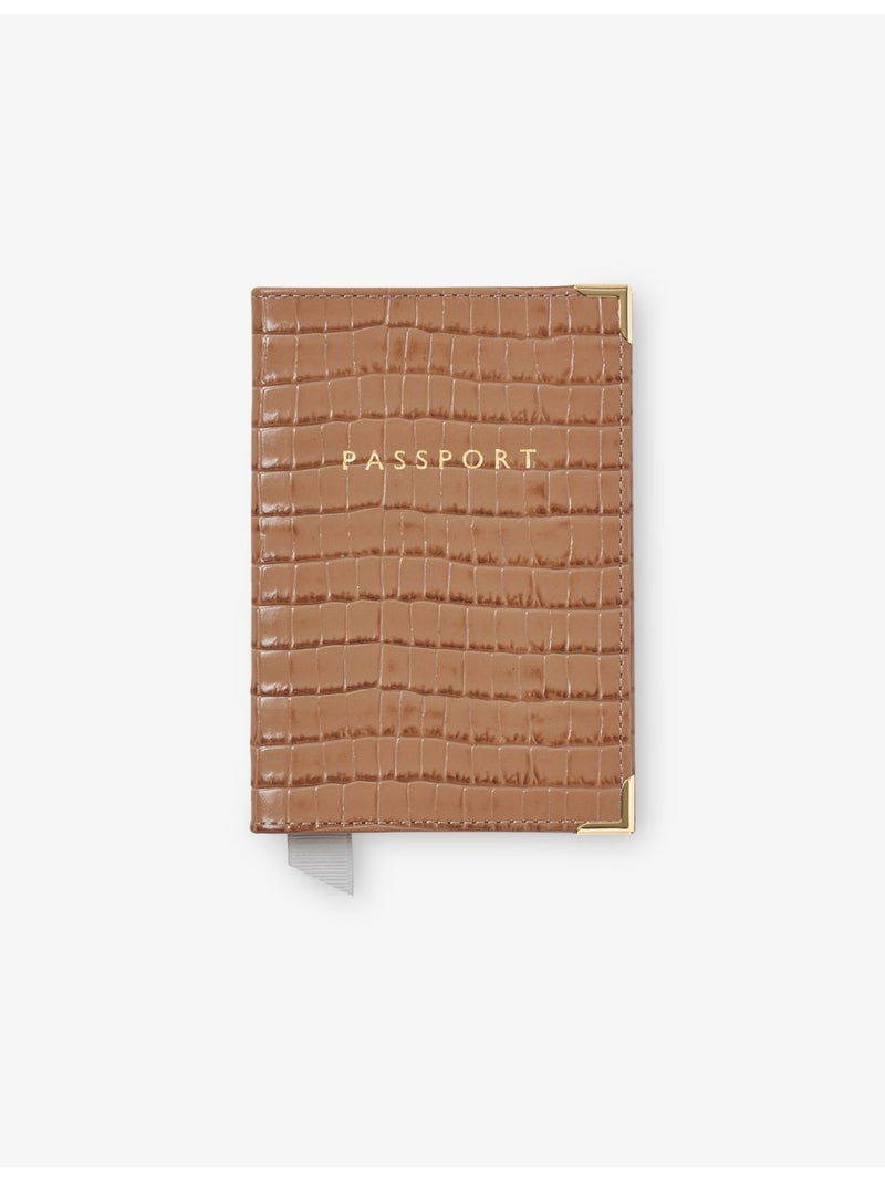 Aspinal of London croc-effect leather passport cover - British product