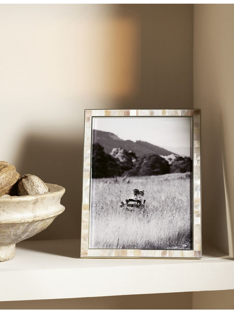 The White Company mother-of-pearl tiled photo frame 22x28cm (British brand)