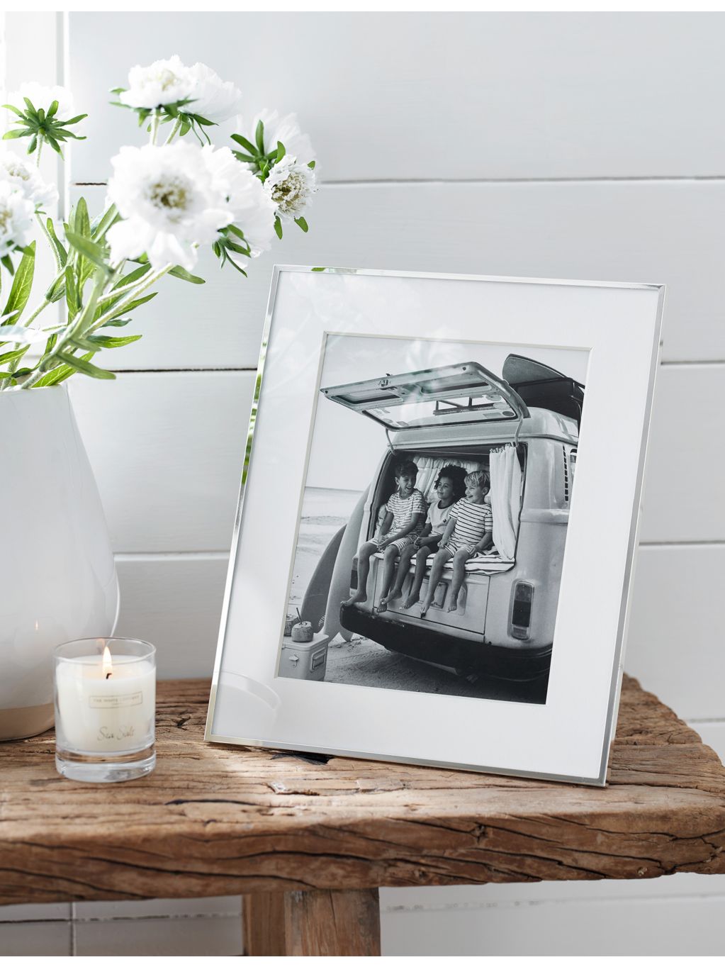 White Company silver-plated steel photo frame 8x10 - British product