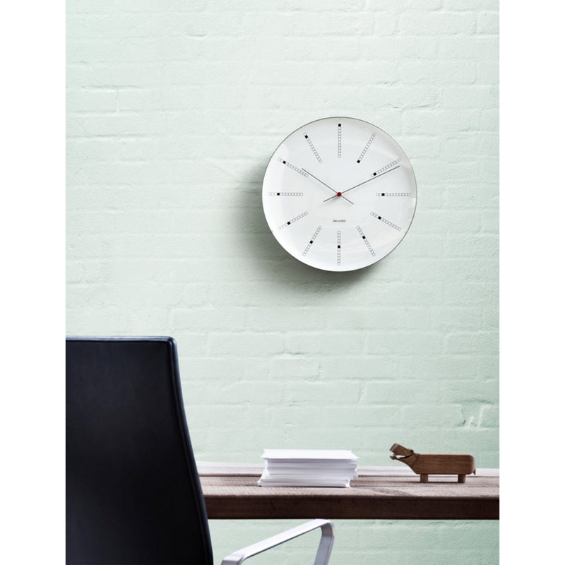 Arne Jacobsen wall clock Bankers 29cm, imported from the UK