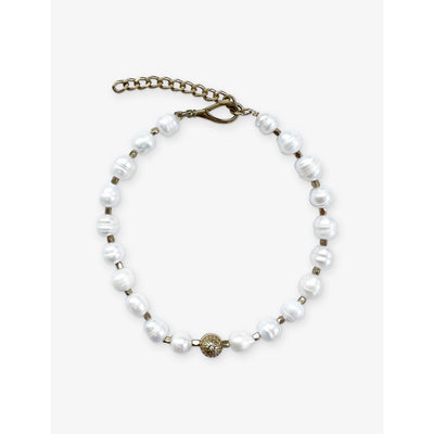 selfridges Unleash Cph Balance Large Brass and Freshwater Pearl Dog Necklace 42-48cm- Buy online at McGrocer
