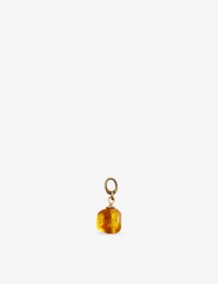 Unleash Harmony brass and amber dog collar charm - British product