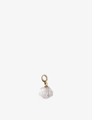Unleash Cph brass dog collar charm with mountain crystal - British product