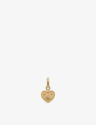 Unleash Cph heart brass zircon dog collar charm - British product