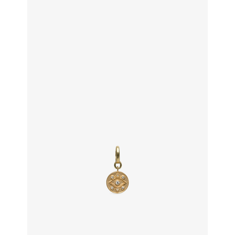 Unleash Cph Third Eye brass zircon dog collar charm, UK version