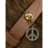 Unleash Cph peace sign brass zircon dog charm, imported from the UK