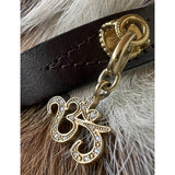 Unleash Cph brass and zircon dog collar charm, UK version