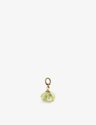 Unleash Cph brass lemon quartz dog collar charm 3cm (British brand)