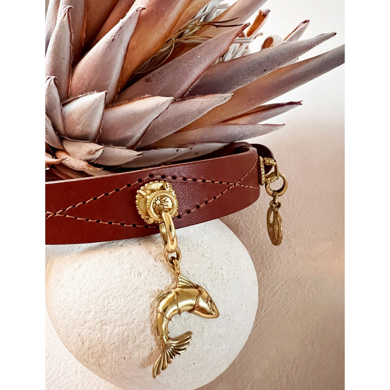 Unleash Cph Depth brass and zircon dog collar charm 4cm (British brand)