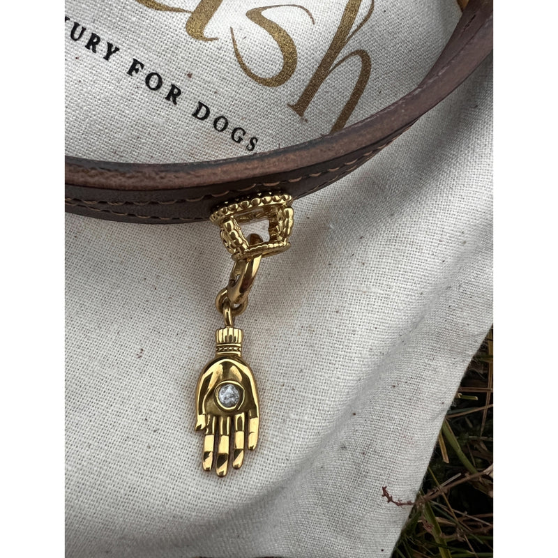 Unleash Cph dog collar charm brass and zircon 3.8cm, imported from the UK