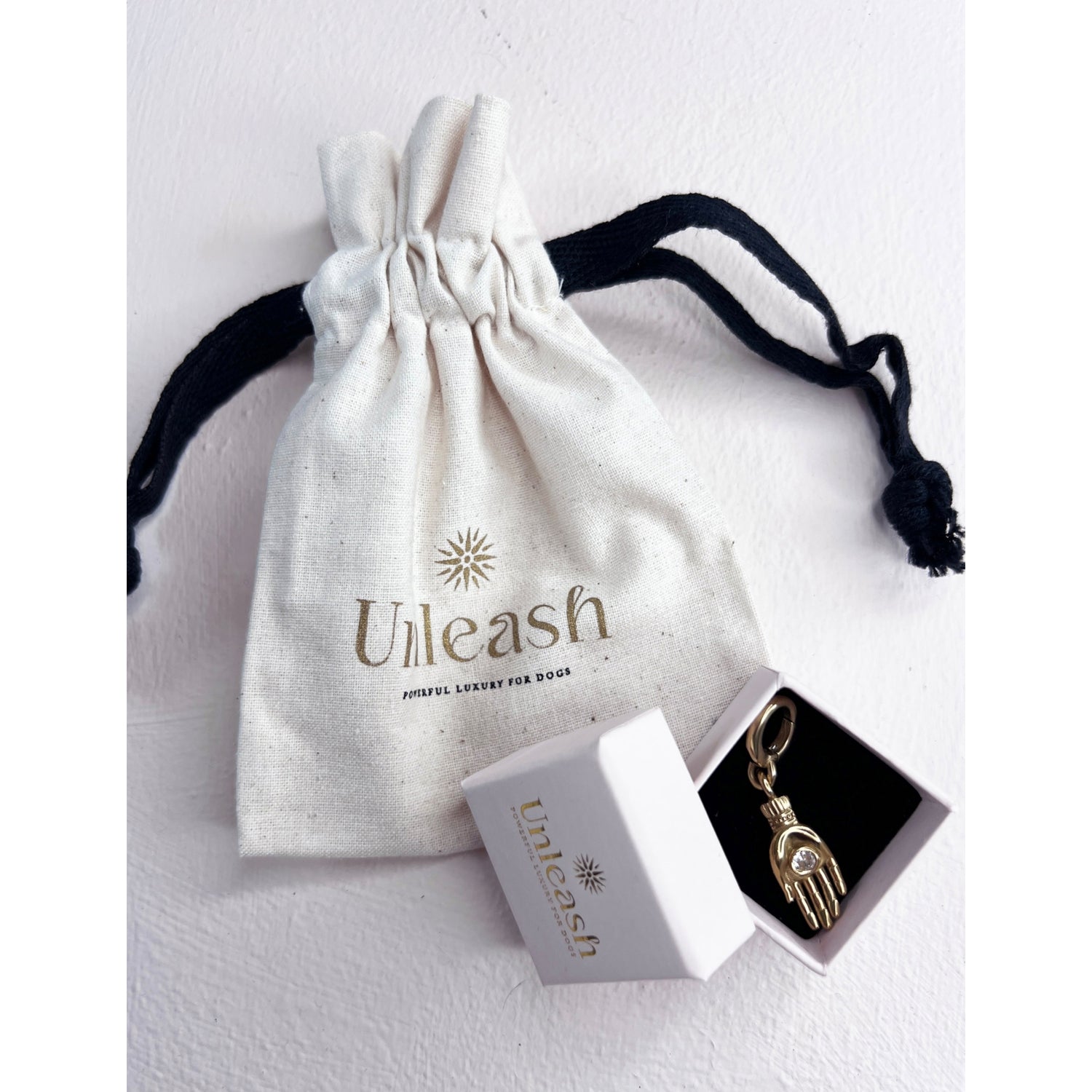 Unleash Cph dog collar charm brass and zircon 3.8cm, imported from the UK