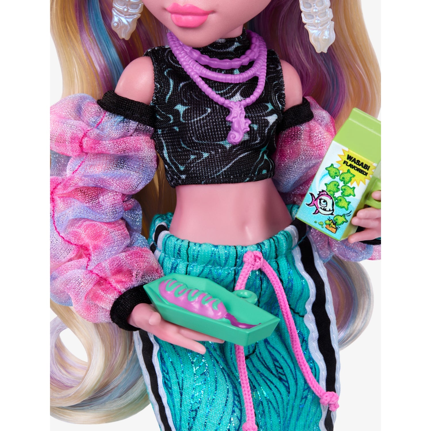 Monster High Lagoona Blue doll with pet piranha 28.5cm - British product