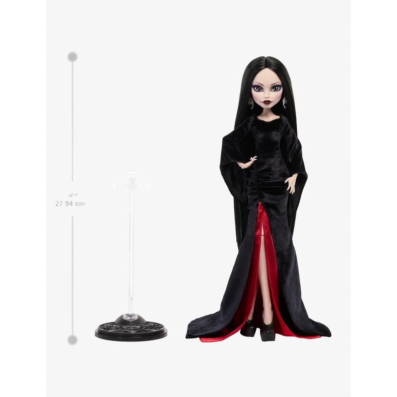 Monster High Morticia Addams doll 33cm Netflix Wednesday collectible, UK version