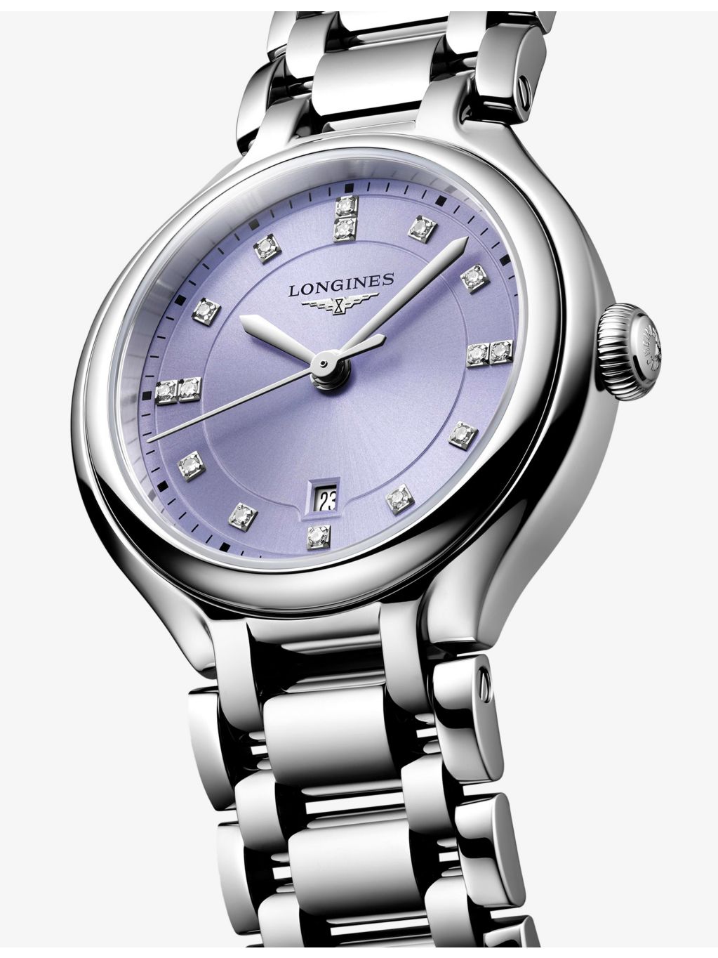 Longines PrimaLuna diamond quartz watch 30mm, UK version