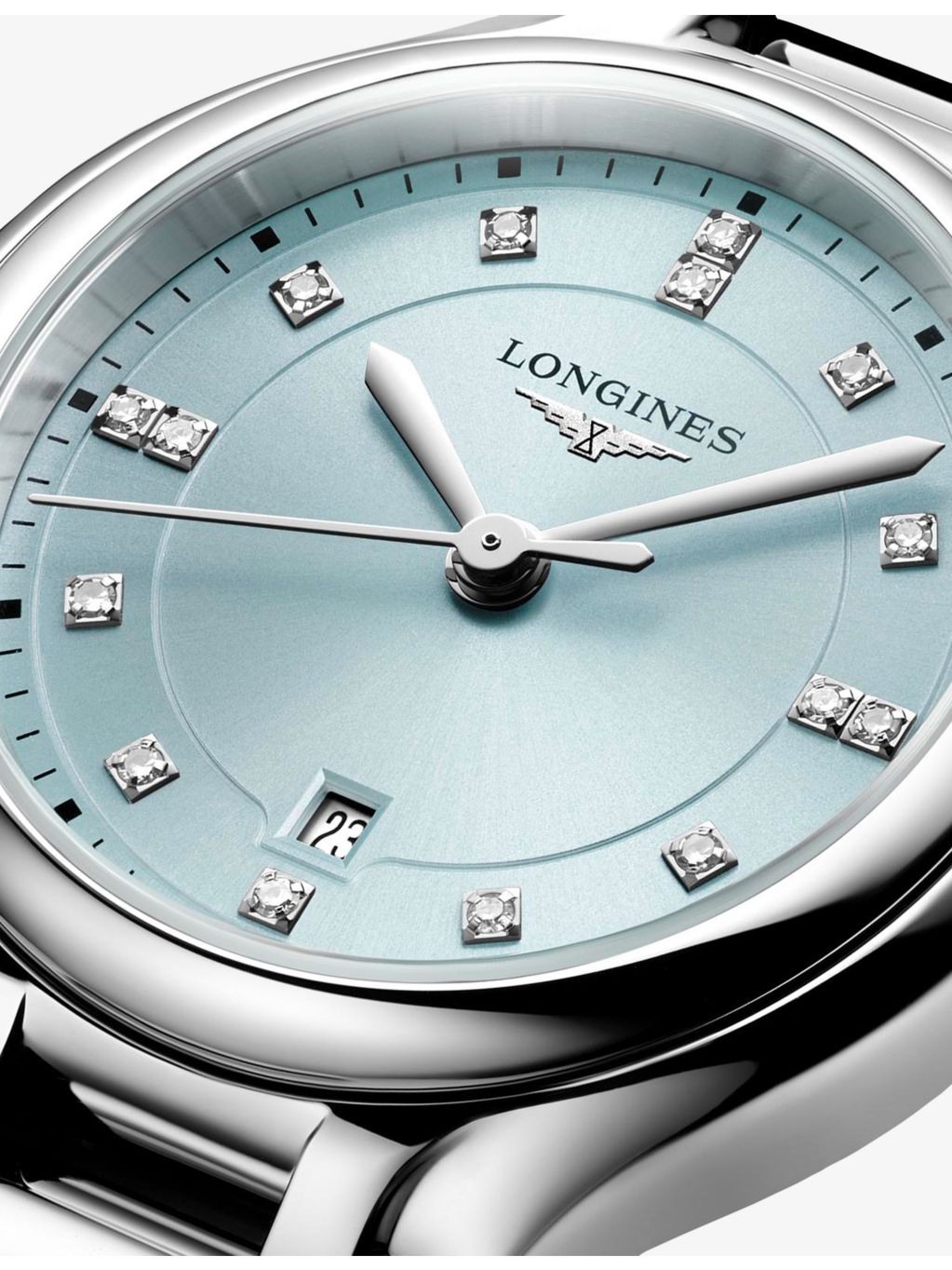 Longines PrimaLuna stainless steel and diamond watch 30mm - British product