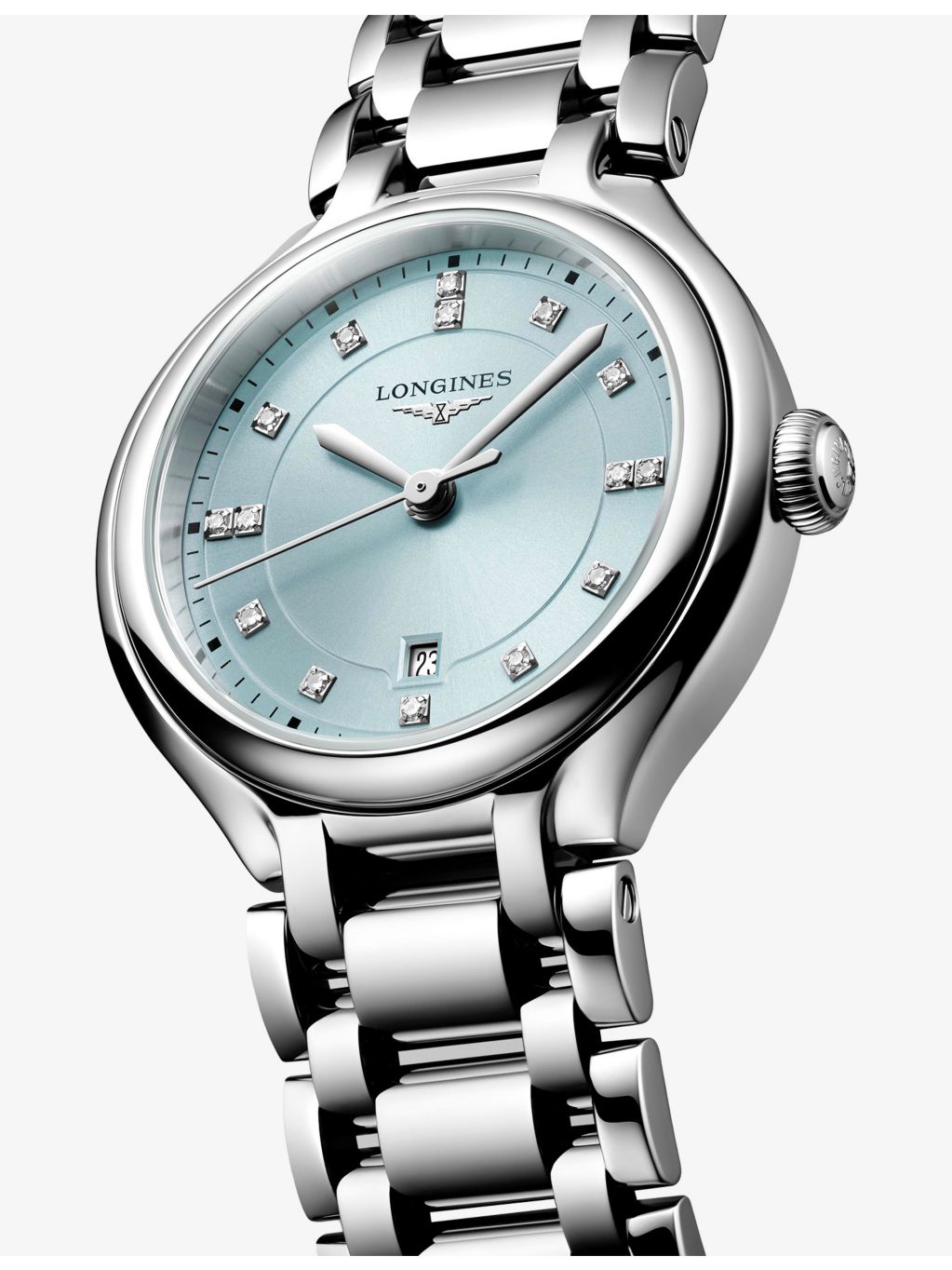Longines PrimaLuna stainless steel and diamond watch 30mm - British product