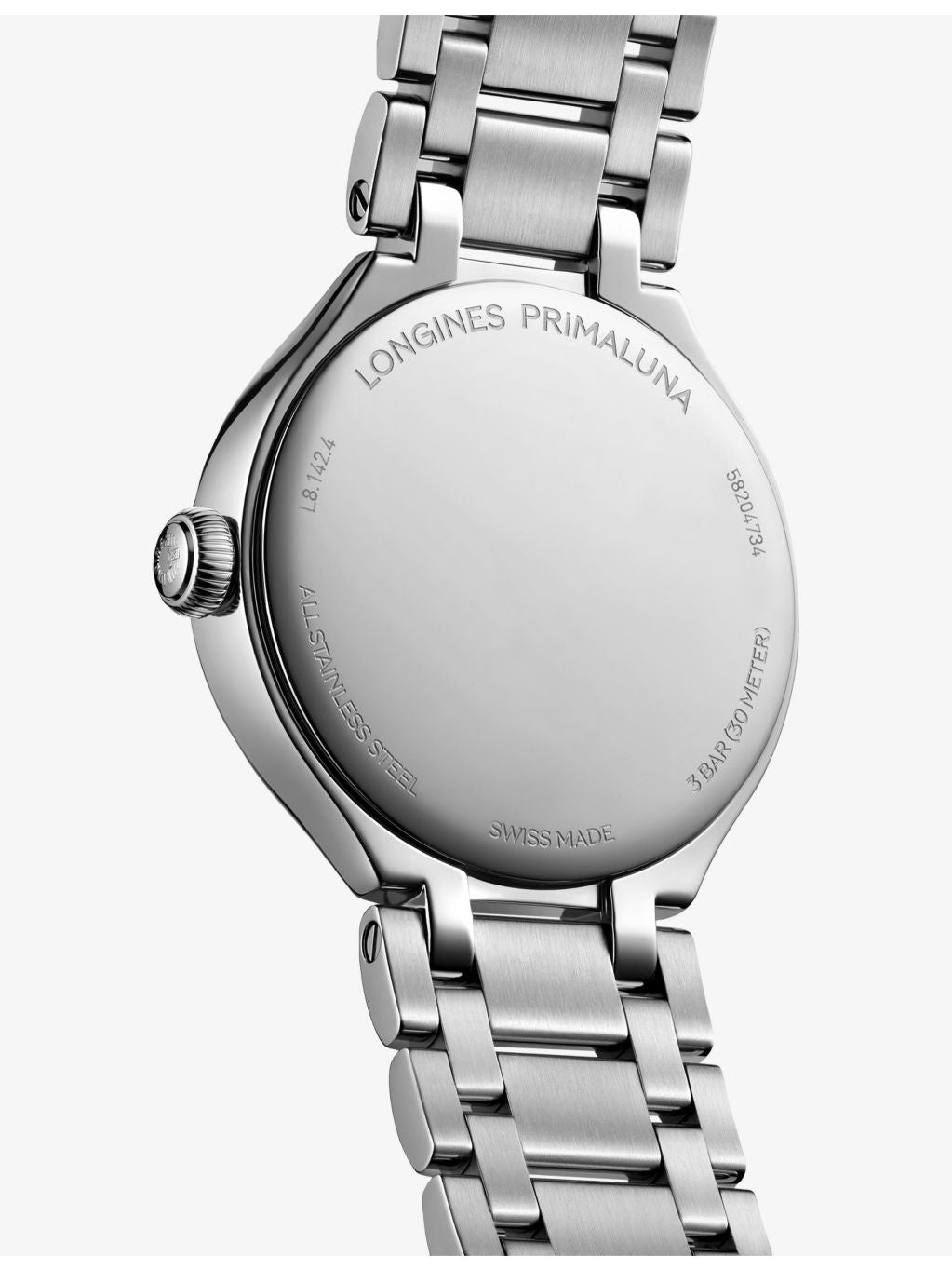 Longines PrimaLuna stainless steel and diamond watch 30mm - British product
