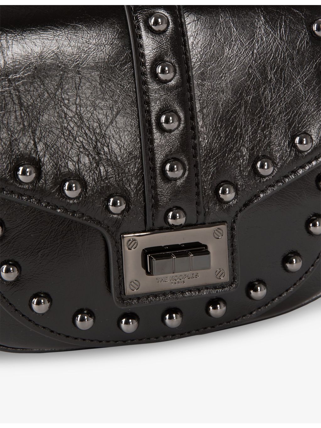 The Kooples Emily stud-embellished leather shoulder bag, UK version