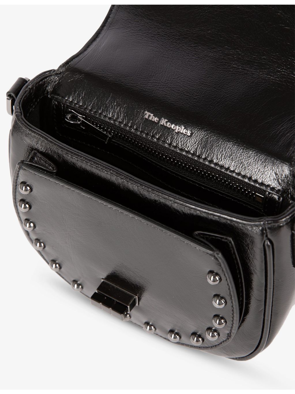 The Kooples Emily stud-embellished leather shoulder bag, UK version