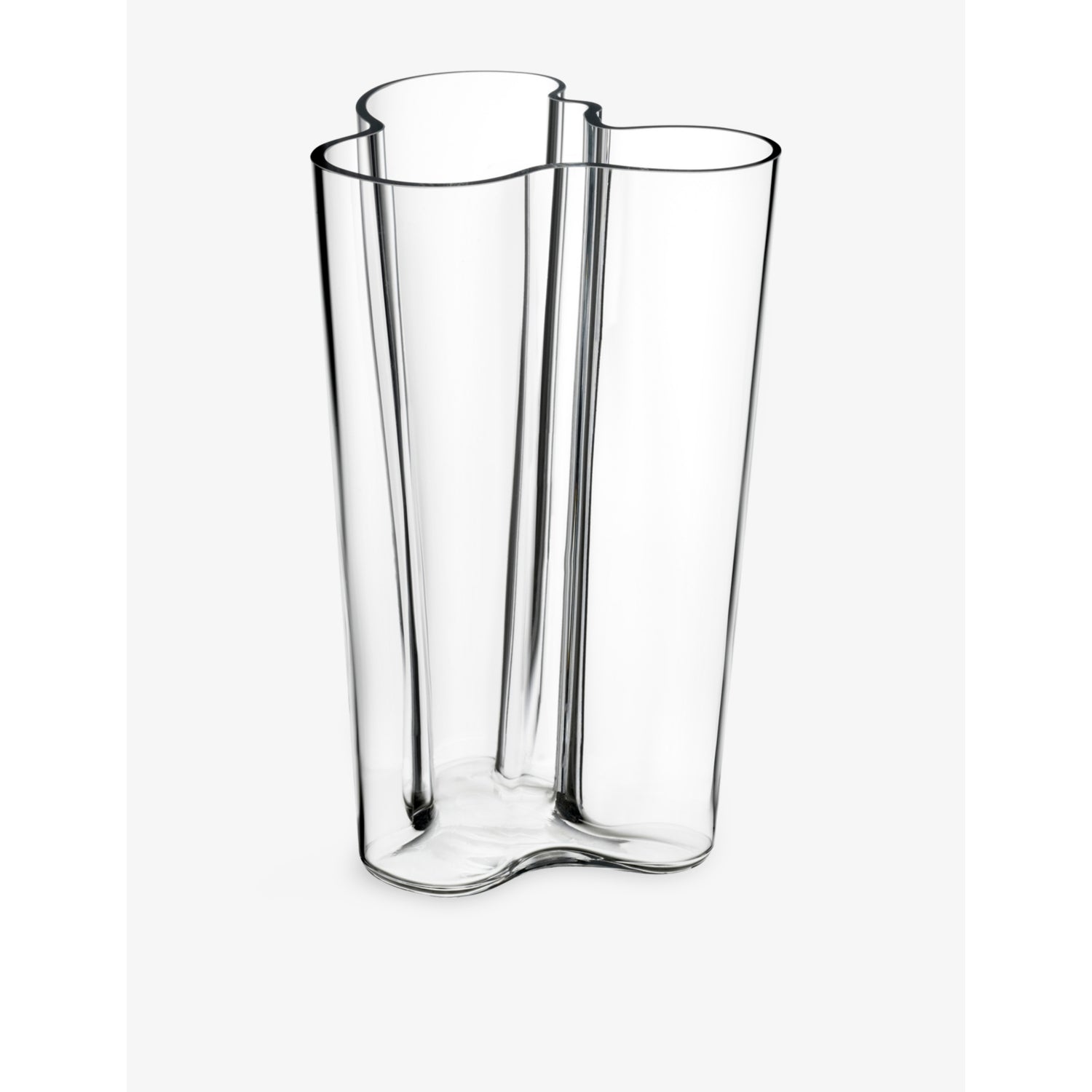 Iittala Aalto glass vase 251mm with asymmetric waves - British product