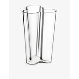 Iittala Aalto glass vase 251mm with asymmetric waves - British product