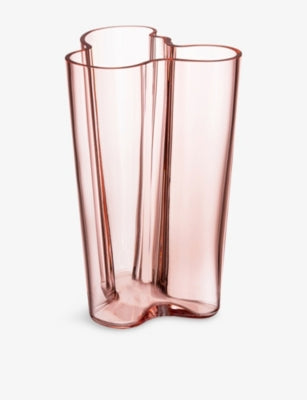 Iittala Aalto glass vase 251mm with asymmetric waves - British product