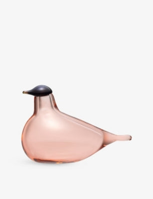Birds by Toikka Chiffchaff Glass Ornament - SALMON PINK