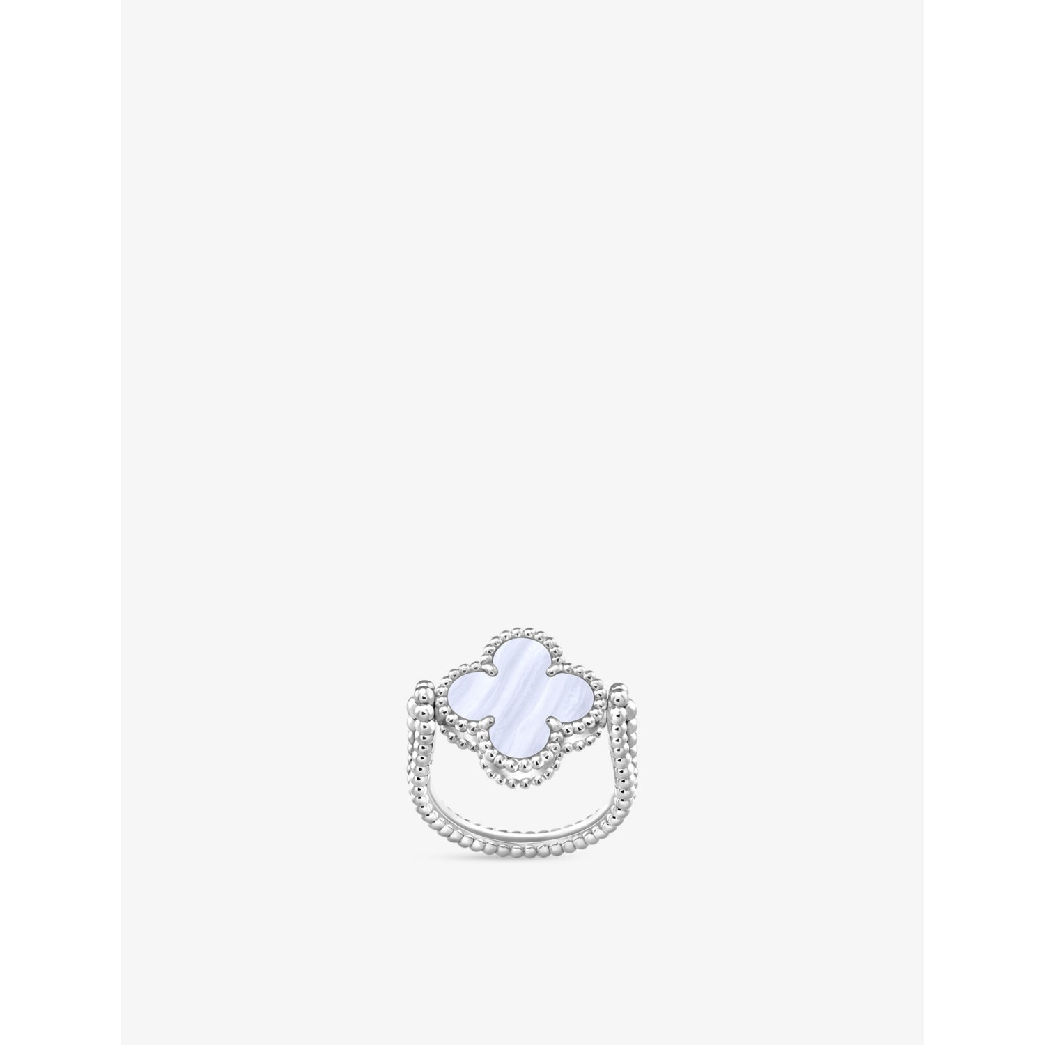 Van Cleef & Arpels reversible guilloché ring with chalcedony and 0.04ct diamond - British product