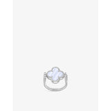 Van Cleef & Arpels reversible guilloché ring with chalcedony and 0.04ct diamond - British product