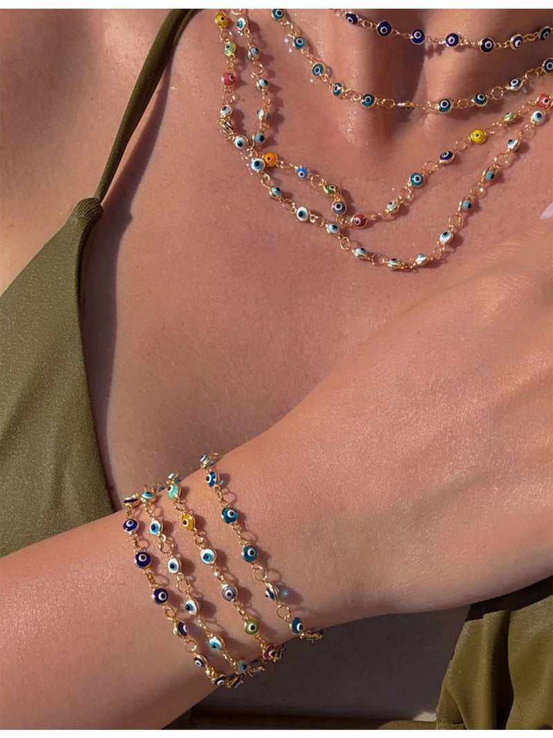 Ece London gold vermeil evil eye bracelet, imported from the UK