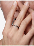 Myriam Soseilos sterling silver black enamel ring (British brand)