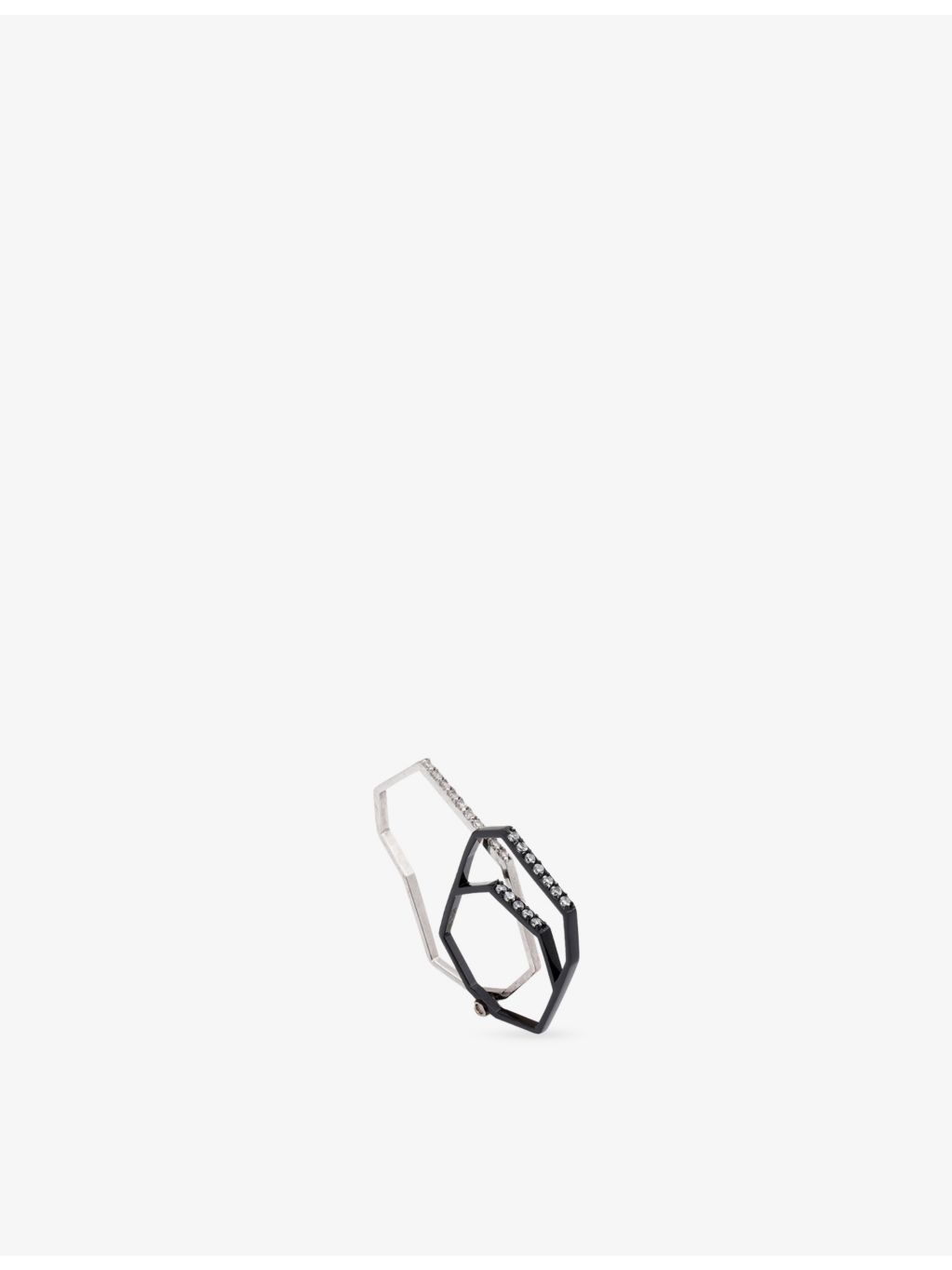 Myriam Soseilos Toki ring sterling silver size N white sapphires, UK version