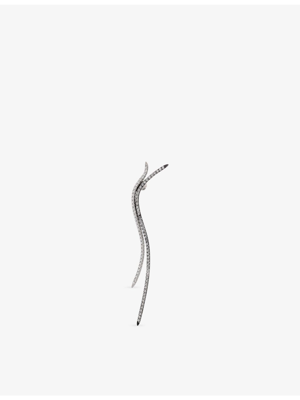 Myriam Soseilos lab-grown white sapphire earrings, 8cm length, (British brand)