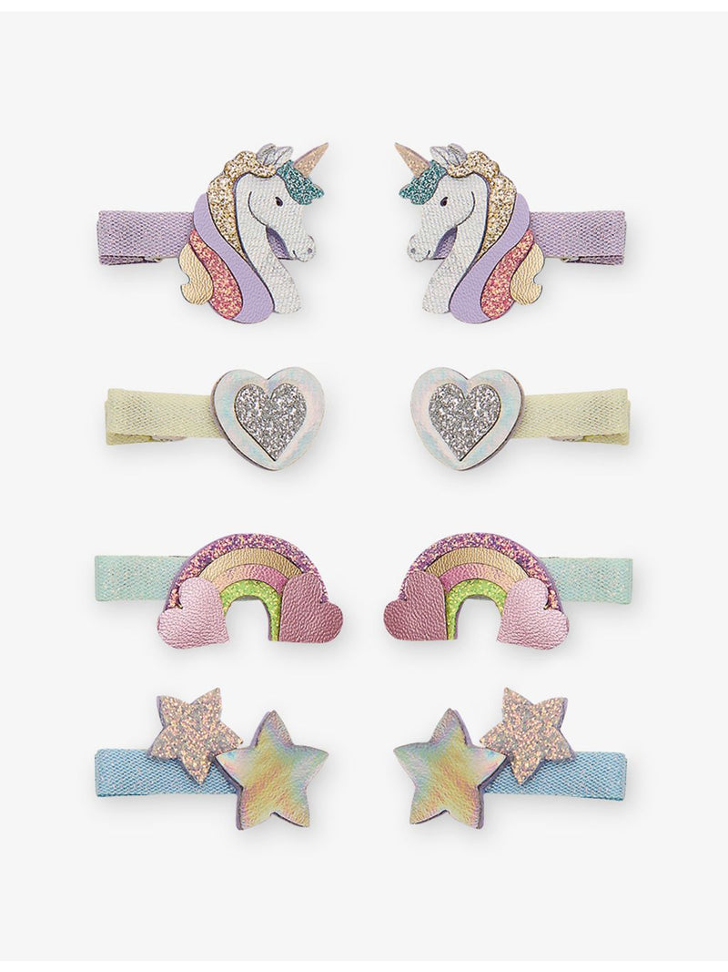 Mimi & Lula unicorn hair clips set of eight, UK version