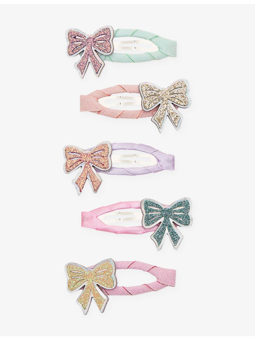 MIMI & LULA sparkle bow hair clips set of five, UK version