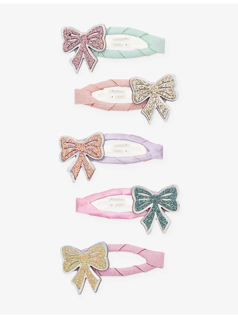 MIMI & LULA sparkle bow hair clips set of five, UK version