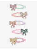 MIMI & LULA sparkle bow hair clips set of five, UK version