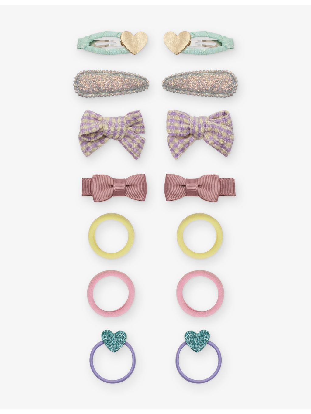 Mimi & Lula gingham hearts hair accessories set (British brand)